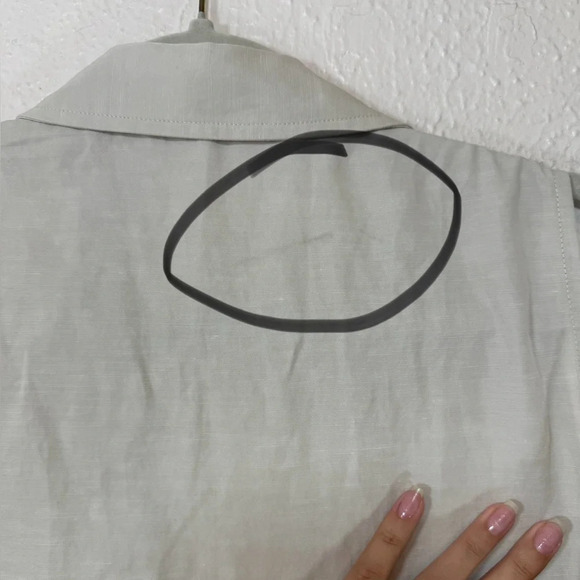 J. McLaughlin Linen Blend Natural Collared Sleeveless Wrap Dress Women’s Medium - Picture 12 of 14